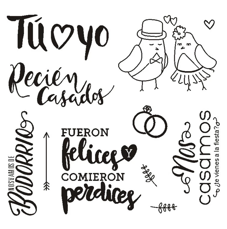 

Spanish 17 stamp Clear Stamp for Scrapbooking Transparent Silicone Rubber DIY Photo Album Decor B02