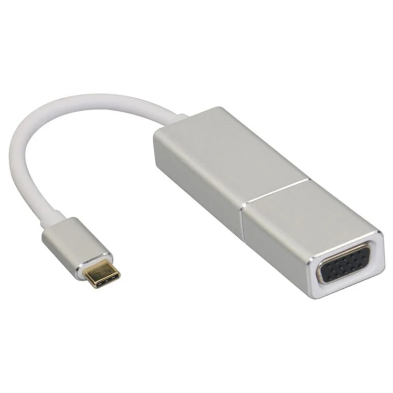 Silver Кабель-Переходник Usb C на Mini Displayport(дисплейный порт MiniDP типа «) адаптеры Vga, 3-в-1 Usb3.1 Тип C Displayport 4 к 60 Гц кабель, Displayport To Vga 1080P Co - Цвет: Silver