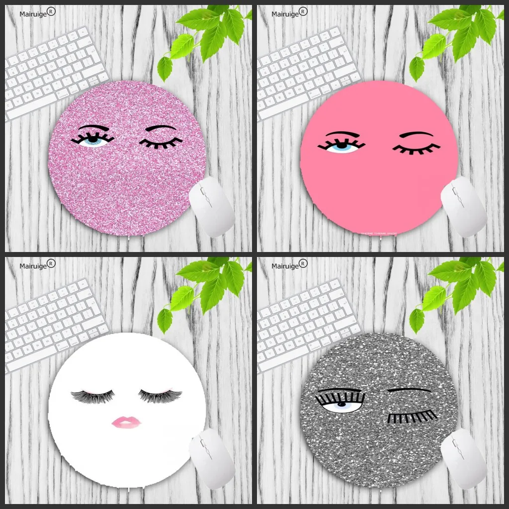 

Mairuige Big Promotion Eyes Painting Eyelash Small Round Mouse Pad PC Computer Mat Smooth Writing Pad Desktops Mate Mouse Pad