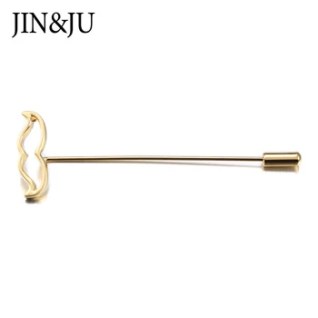 

Mini Mustache Design Men Lapel Pin Brooch Gentleman Mens Jewelry Jin & Ju Gold Color Plating For Men's Shirt