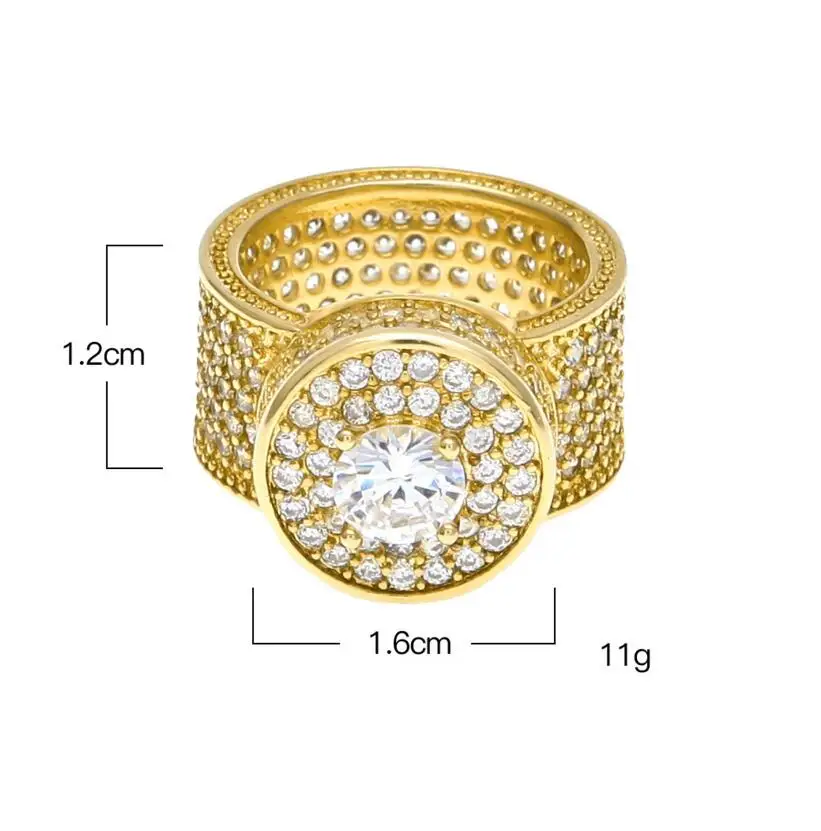 2018 top quality boy men jewelry size 8 9 10 11 full cubic zirconia paved silver gold color CZ bling wedding enegament ring men