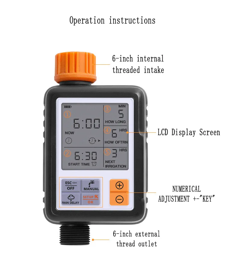 Интеллектуальная автоматическая система орошения электронный таймер воды ЖК-экран Спринклерный контроллер садовые трубы поливочное устройство