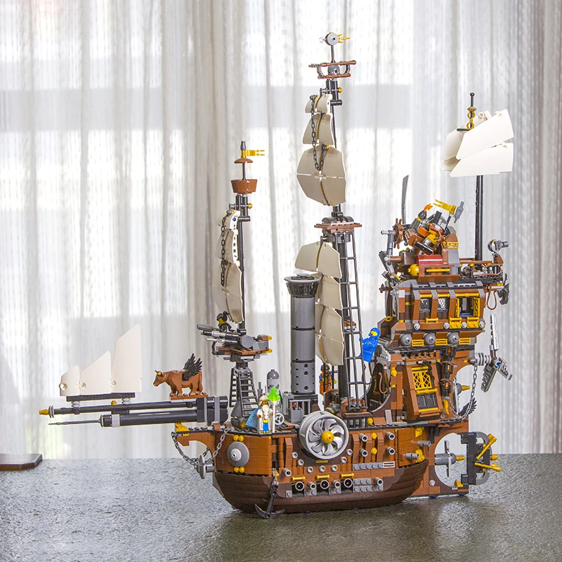 

In Stock 16002 Pirate Ship Metal Beard's Sea Cow Model Building Blocks Bricks Toys for Children Boy Gifts Compatible 70810 83038
