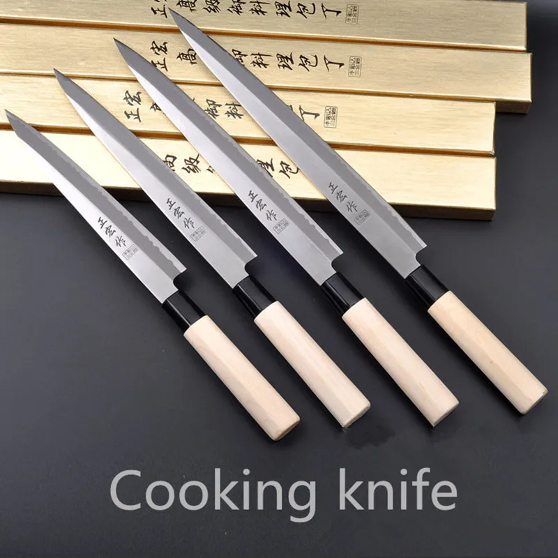 Free Shipping ZHZ Japanese Style Kitchen Stainless Steel Sushi Sashimi Sashayed Raw Fish Slicing Knife Chef