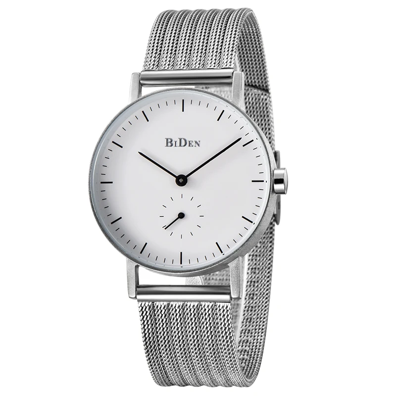

Luxury Brand BIDEN Casual Waterproof Quartz Ladies Watch Stainless Steel Mesh Band Simple Stylish Men Women Wrist Watches Gifts