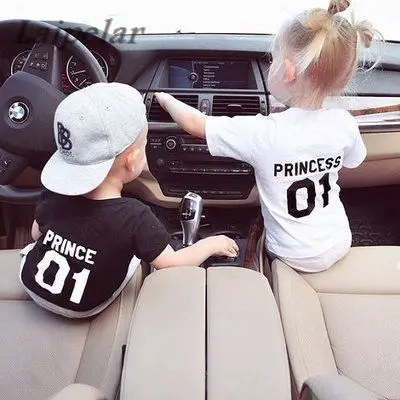 Couple Prince 01 T Shirt Princess 01 Letter Print T-Shirt Women Men Hipster Fashion Tshirt Casual /Child T Shirt For Lover 2018