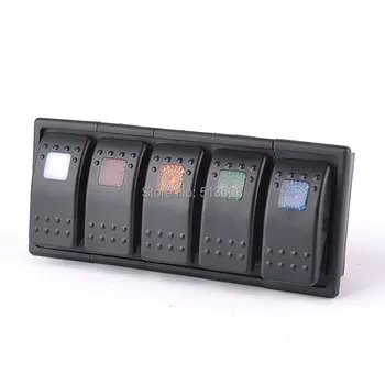 

IZTOSS 5 LED color Bar Rocker Switch panel ARB Carling Style Type 3 PINS DC 12V- 24V with clip holder