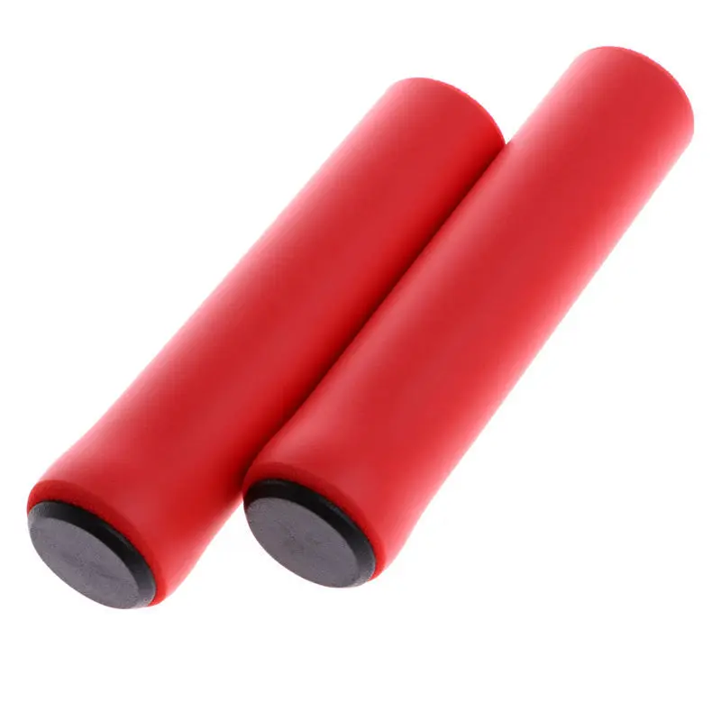 AVANTS Сверхлегкая силиконовая рукоятка ручки велоруля высокой плотности MTB руль велосипеда ручки для велосипеда крышка ручка велосипедного руля - Цвет: Красный