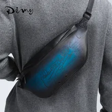 DIMY Мужская нагрудная сумка новая кожаная повседневная мягкая кожаная индивидуальность большой емкости первый слой кожа Диагональ крест-поток pock