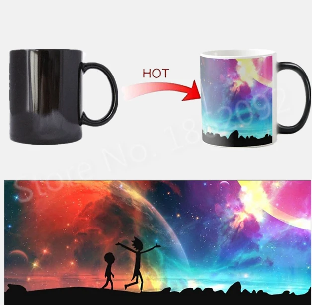 

Galaxy Rick and Morty Magic Mug Heat Color Change Cup Ceramic Coffee Mugs Morphing Tea Cups Creative Xmas Birthday Gifts 11oz
