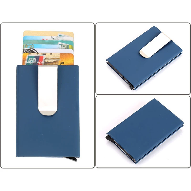 Men Women Credit Card holder Automatic Card Sets New Fashion Business ID Cards Aluminum Wallet Organizer Money Purse Bag PC0057 (1)