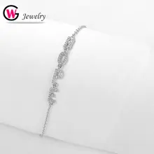 Стильный женский браслет цепочка кубический циркон 925 стерлингового серебра надеюсь Подвески Алфавит браслеты девушка заявление GW бренд Femme