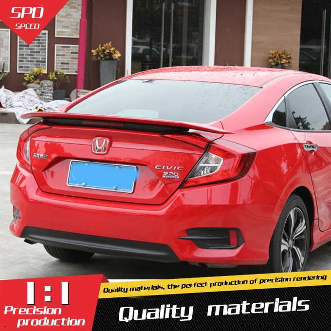 

For 16 Civic Spoiler Thai Version ABS Material Car Rear Wing Primer Color Rear Spoiler For Honda 16 Civic Spoiler Tailand 2016