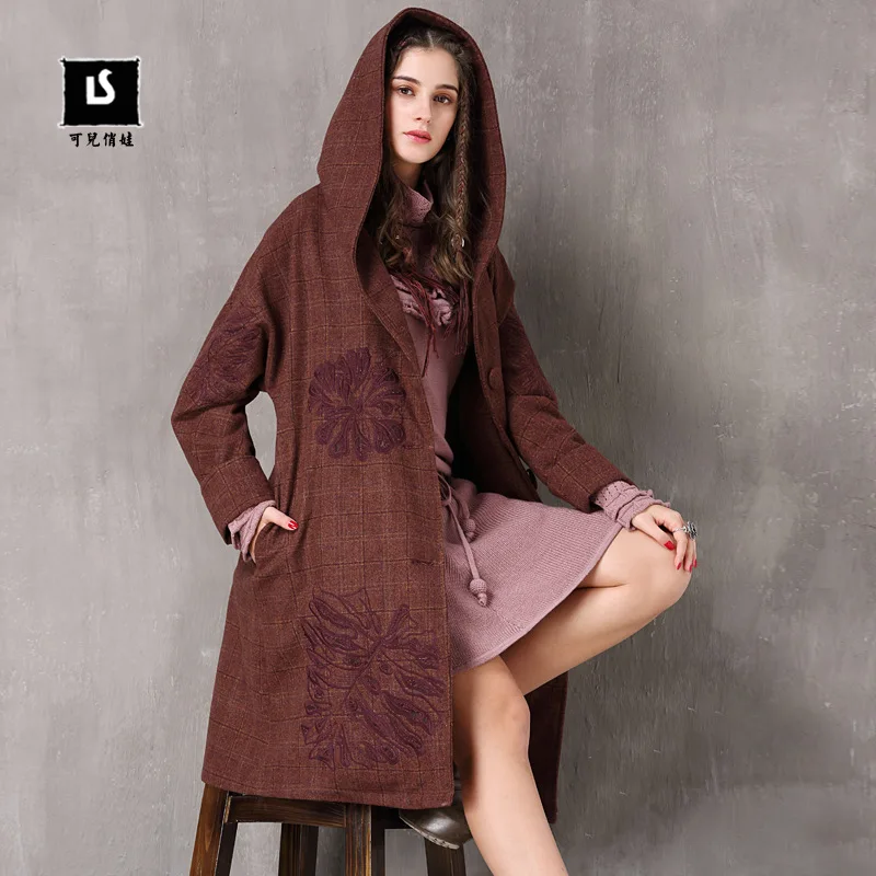 Vintage Mx292 Turn Quart down Long De Laine Red Lâche Manteau Polyester Col Rouge Trois Cape x0O01PYq