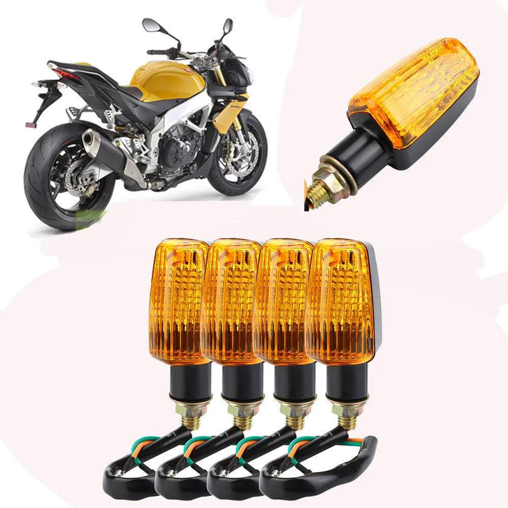 

4X Motorcycle Turn Signals Motocross Flowing Water LED Blinker Flexible Tail Light Motorbike Indicator Lamp Scooter Accessories