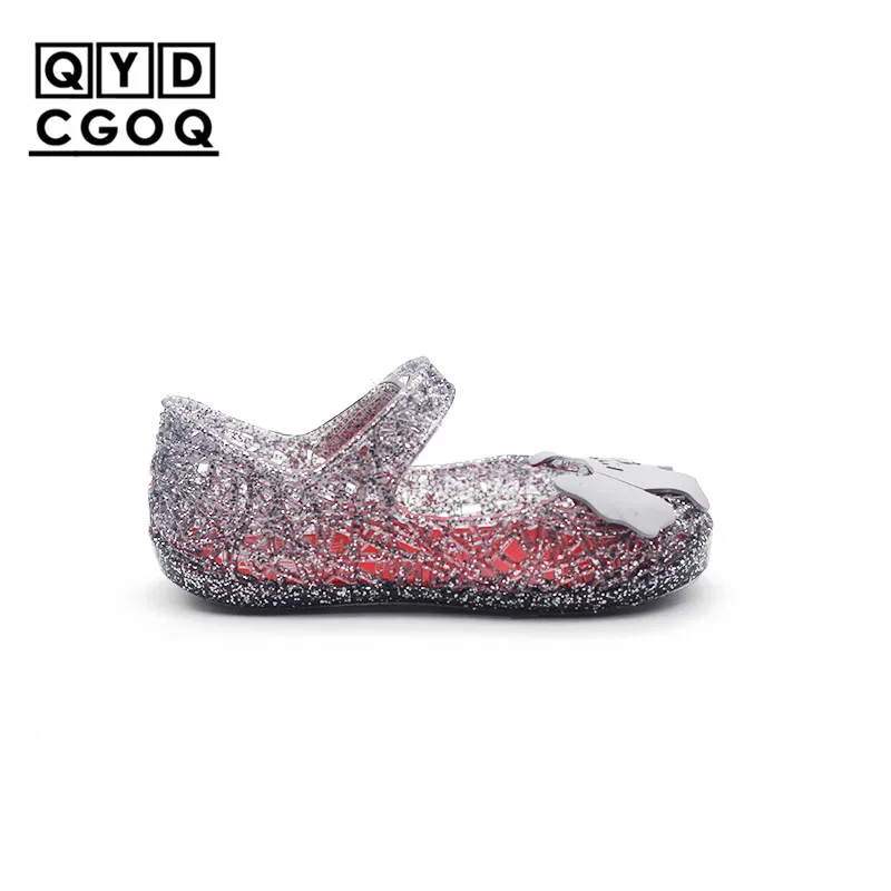 Сандалии для девочек Melissa Style прозрачные сандалии с зигзагом и VI летняя пляжная