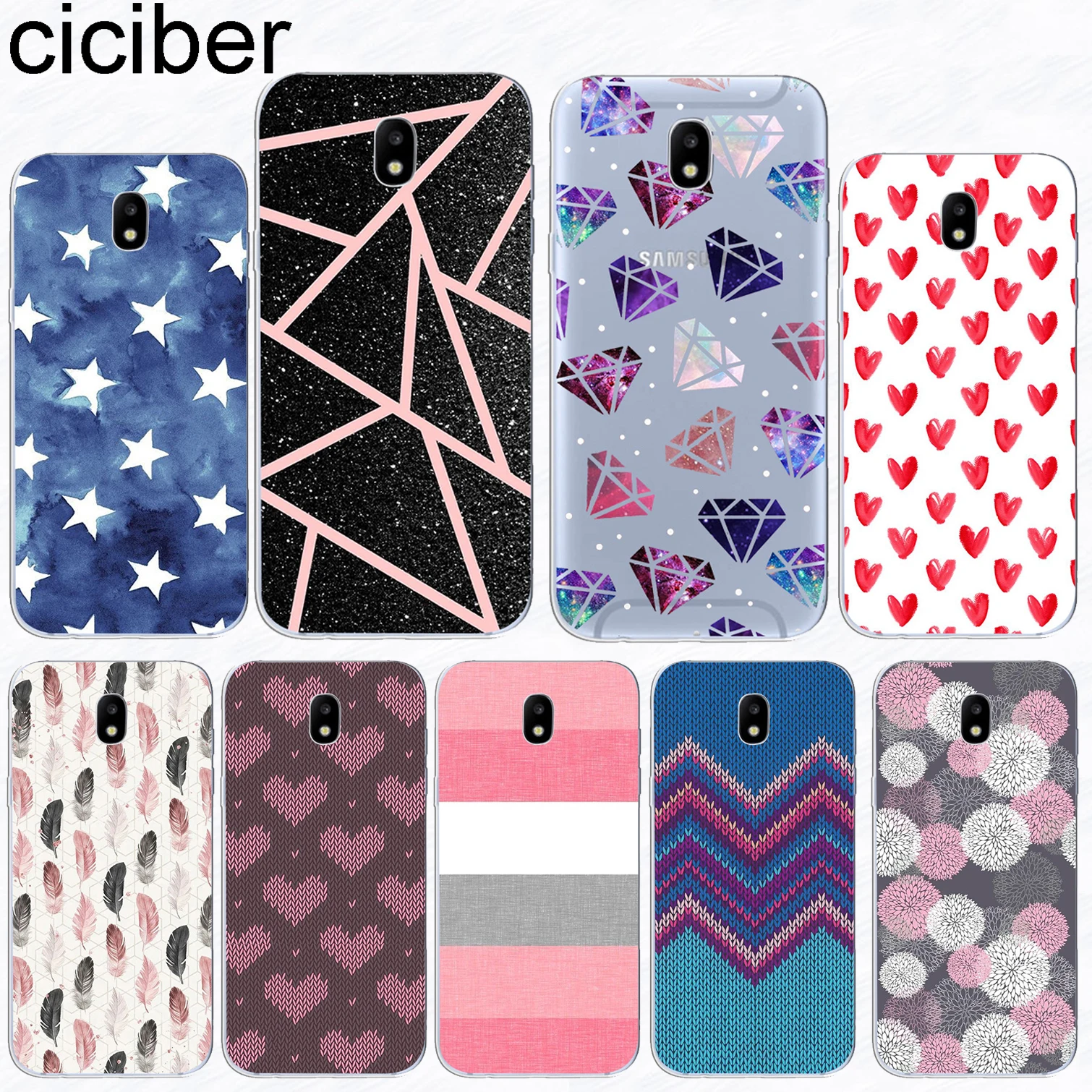 

ciciber For Samsung Galaxy J 5 2 3 4 1 6 7 8 Pro Core Prime mini plus 2016 2017 2018 Soft TPU Phone Cases Striped Diamond Fundas