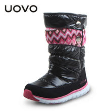 UOVO 2019 Winter Boots For Girls Brand Fashion Children Shoes Warm Rubber Boots For Kids Girls Snow Boots Princess Size 27#-37#
