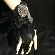 Венеция Панк перо аксессуары для запястья Хэллоуин Косплэй вечерние этап рождественские одежда для подиума аксессуары