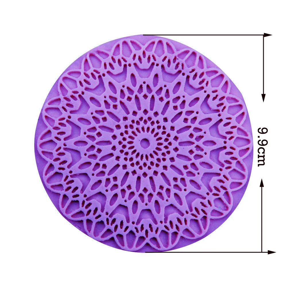 M0357 DIY Flower Patterns round Fondant lace Chocolate Moulds Silicone Mold Cake Decorating Tools Sugar Craft