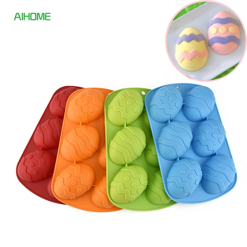6 Cavities Handmade Easter Egg Silicone Soap Mold Chocolate Mold Cakes