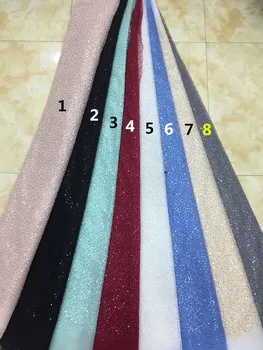 

Sophia-1.524 embroidered Mesh Tulle fabric Factory price sequins Nigerian lace fabrics
