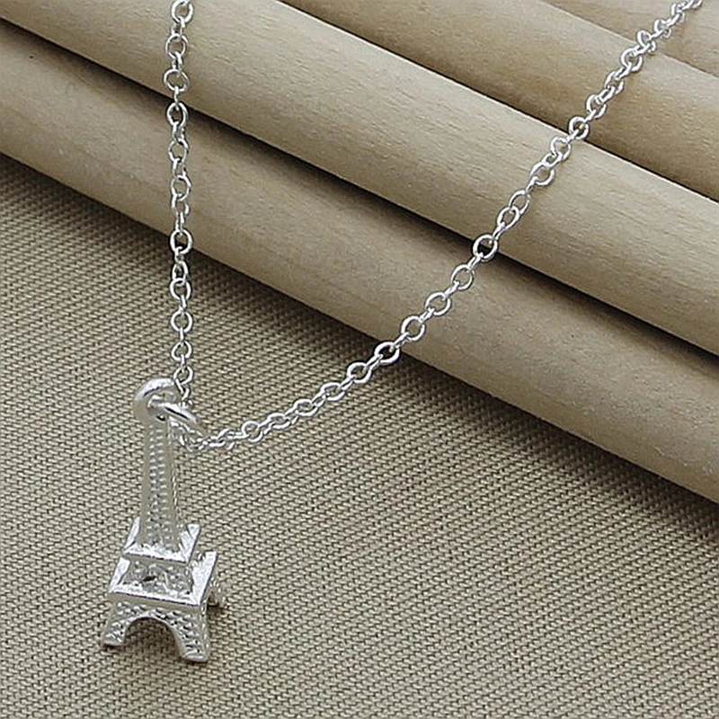 

Fine 925 Silver Eiffel Tower Pendant Necklace