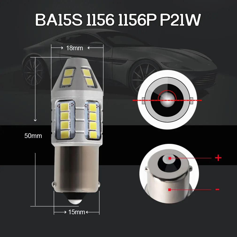 S& D P21W светодиодный 1156 BA15S светодиодный лампы 1200Lm Авто Сигнал поворота Стоп-сигнал светильник R5W светодиодный Футболка с принтом "автомобиль" лампы дневные ходовые огни 12V белый желтый строб светодиодный красный