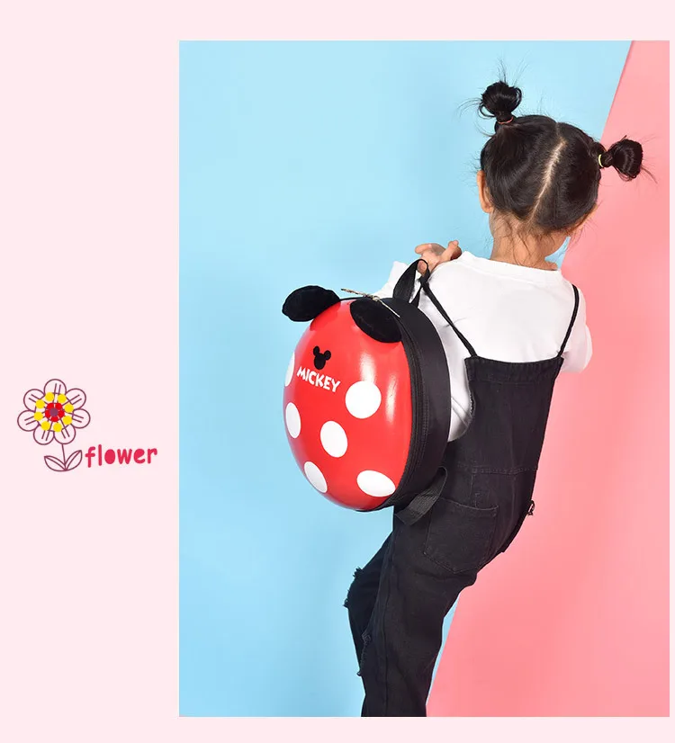 Новая сумка в виде яичной скорлупы для детского сада, Детская плюшевая сумка для мальчиков и девочек, рюкзак на плечо с изображением Микки и Минни