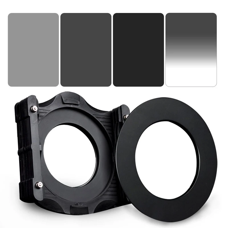 Zomei 6 in 1 Square Z-PRO Series Filter Holder Support + Adapter Ring 77(67 72 82 86)mm + Gradual Grey ND2+ND4+ND8+ND16 150*100