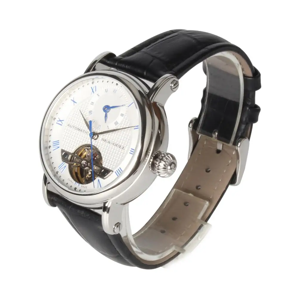Чайка с двойным часовым поясом мужские наручные часы с римскими цифрами бизнес Скелет самовзводные Автоматические Мужские механические часы 819.11.6040