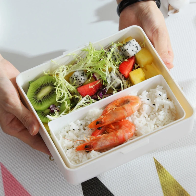 

Single Layer Lunch Box Microwave Bento Boxes Kids Food Container Storage Portable Picnic Box 800Ml Sealed Leakproof Compartmen