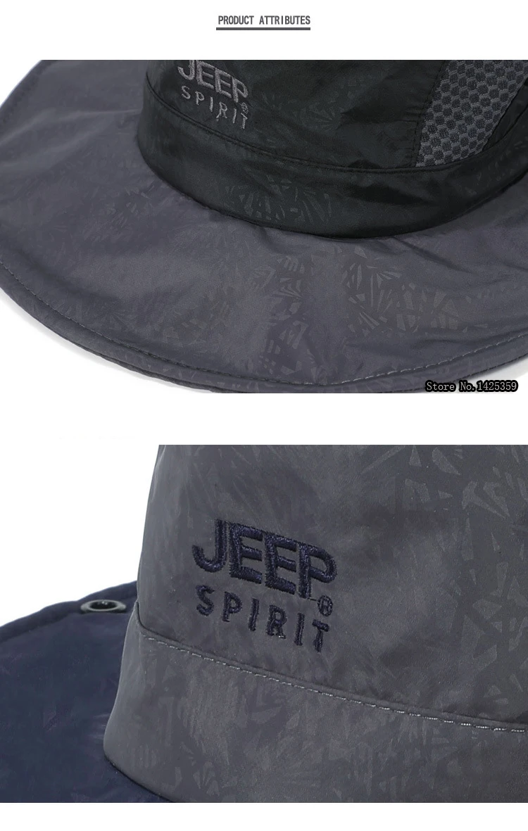 JEEP SPIRIT Bucket Hat Men Fishing Hat Caps Breathable Military Outdoor Men's Cap Fisherman Hat Gorras Casquette Dropshipping