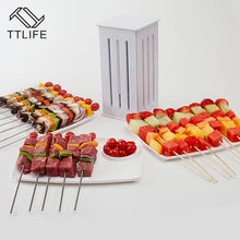 TTLIFE Экспресс шампуры 32 бамбуковые шпажки Еда ломтерезка для барбекю для кебаба машина для барбекю приспособление для приготовления мяса оборудование для барбекю