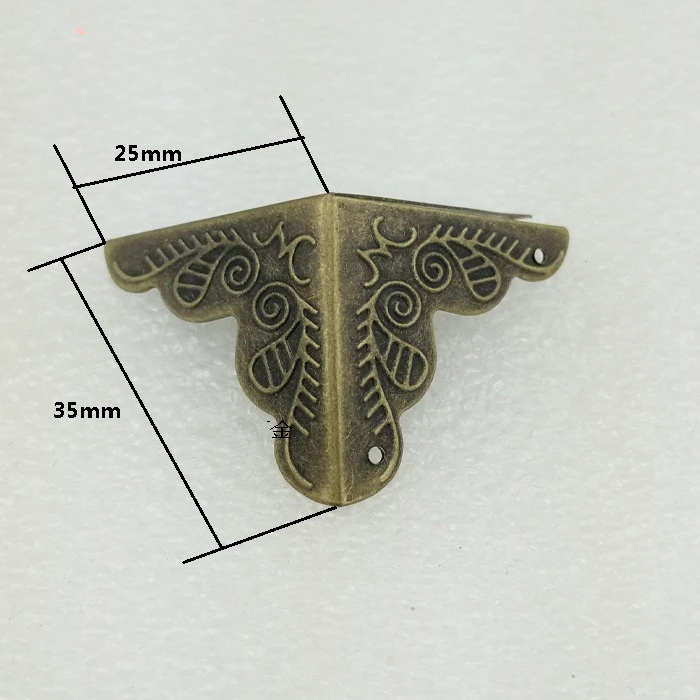 25*25*25MM 100pcs Furniture Hardware antique jewelry Wooden gift Decorative box brass corners