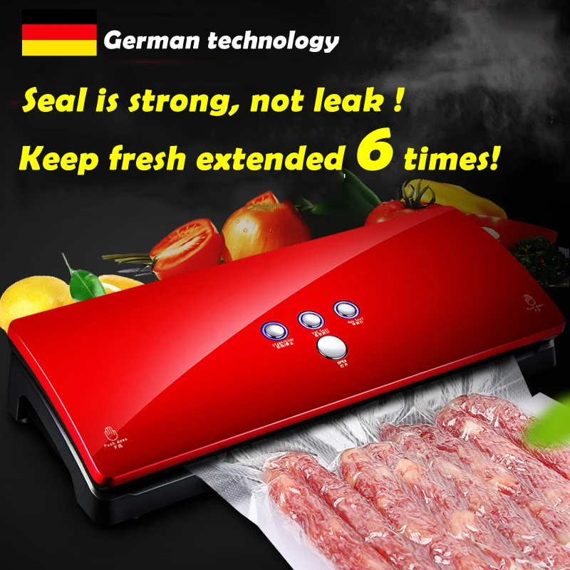 Red Color 120W Food Sealer Vacuum Bags Sealing Machine Food Storage Hot