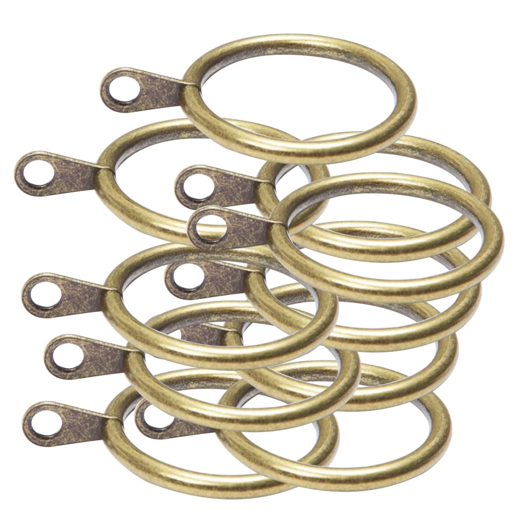 10PCS Strong Metal Drapery Window Curtain Ring Rustproof Bath Curtain Rod Clips, 28/32/38/45mm Diameter