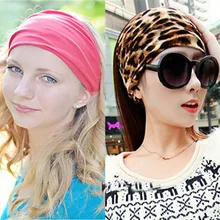 100% Cotton Wide Elastic Turban Headband Leopard Headbands for Women Headwear Variety of Wear Method Girls Hair Accessories