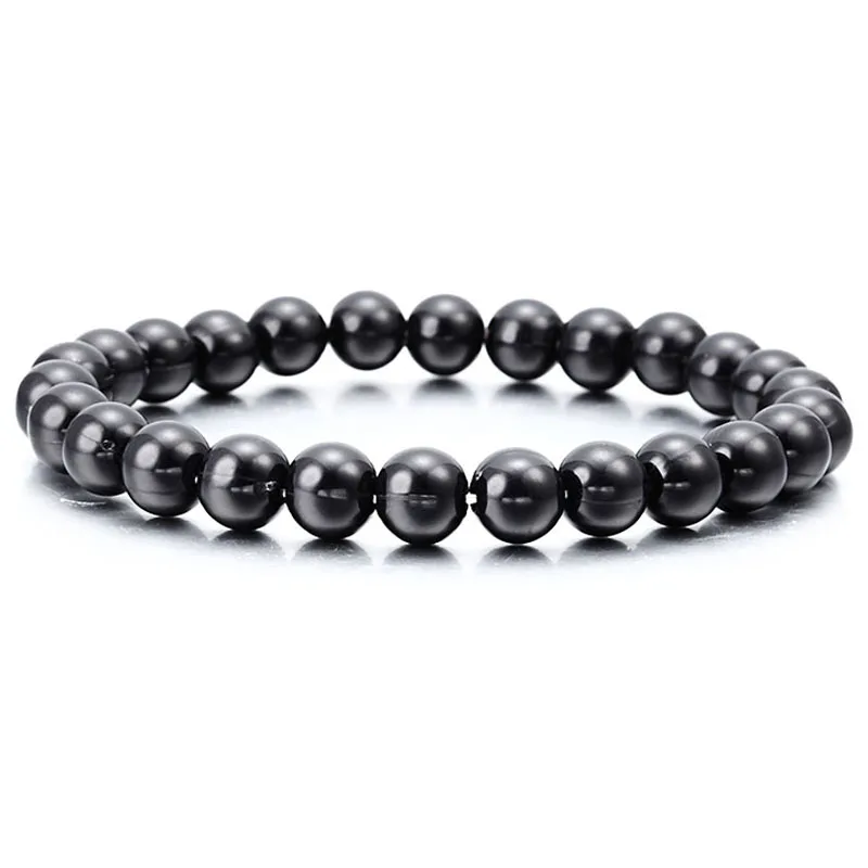 Браслеты для женщин, черный цвет, исцеляющий браслет из натурального камня лавы, рассеивающий браслет, ювелирные изделия ns74hei