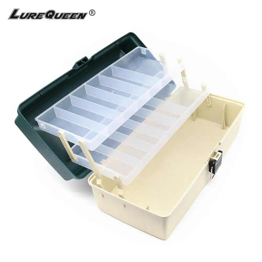 2 Layer Fishing Tackle Box Fly Fishing Storage Case Portable Fishing Gear Storage Box Strong