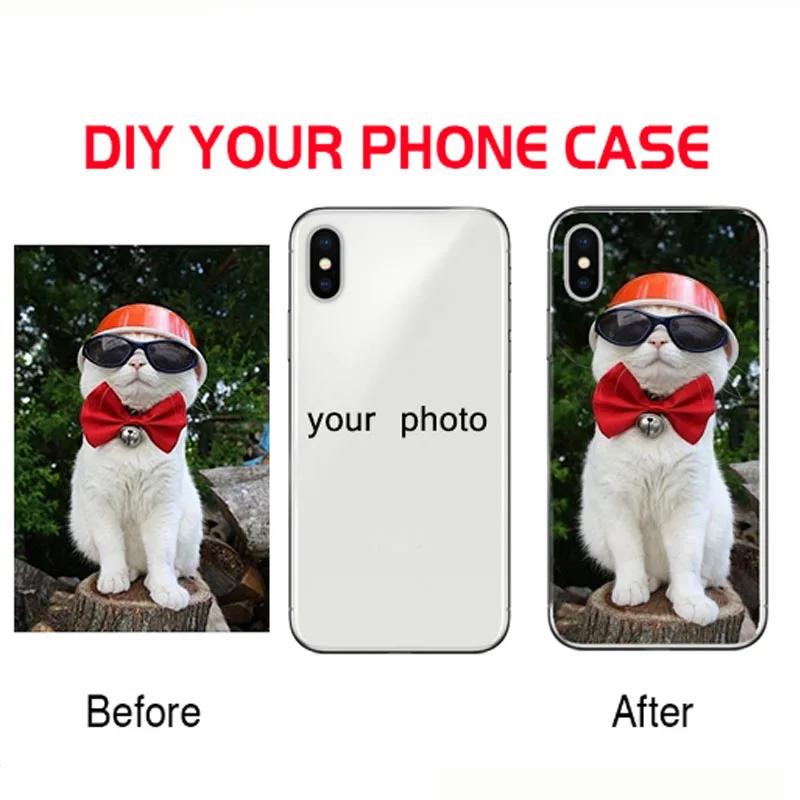 

DIY Photo images design Customize Mobile Phone Case For IPhone 5S XS MAX XR 7 8Plus For Samsung Galaxy S6 S7Edge S8 S9Plus Note8