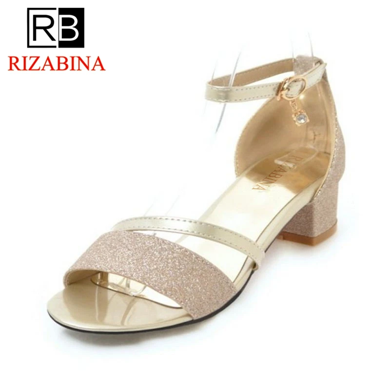 RizaBina/размеры 30 43 женские босоножки на высоком каблуке блестящие летние туфли с