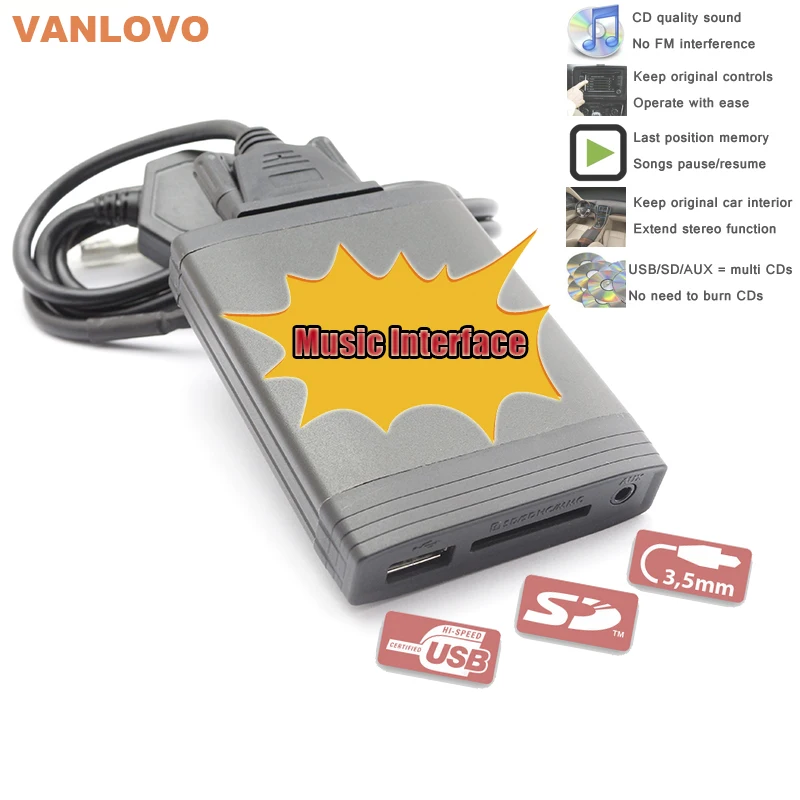 Музыкальный интерфейс Aux in SD USB MP3 Интерфейс адаптер для Subaru McIntosh радио|mp3 cd car