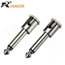 10 шт. моно 6,35 мм Штекерный соединитель медный винт тип припоя 2 полюса 1/4 дюйма гитарный штекер микрофон разъем провода разъем