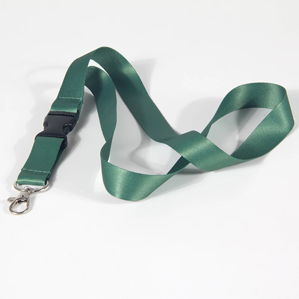 Free shipping Premium Polyester Neck Strap Blank Green Lanyard with