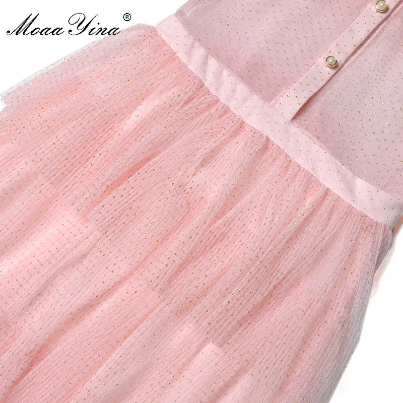 MoaaYina Spring Summer Designer Brand Dress Women