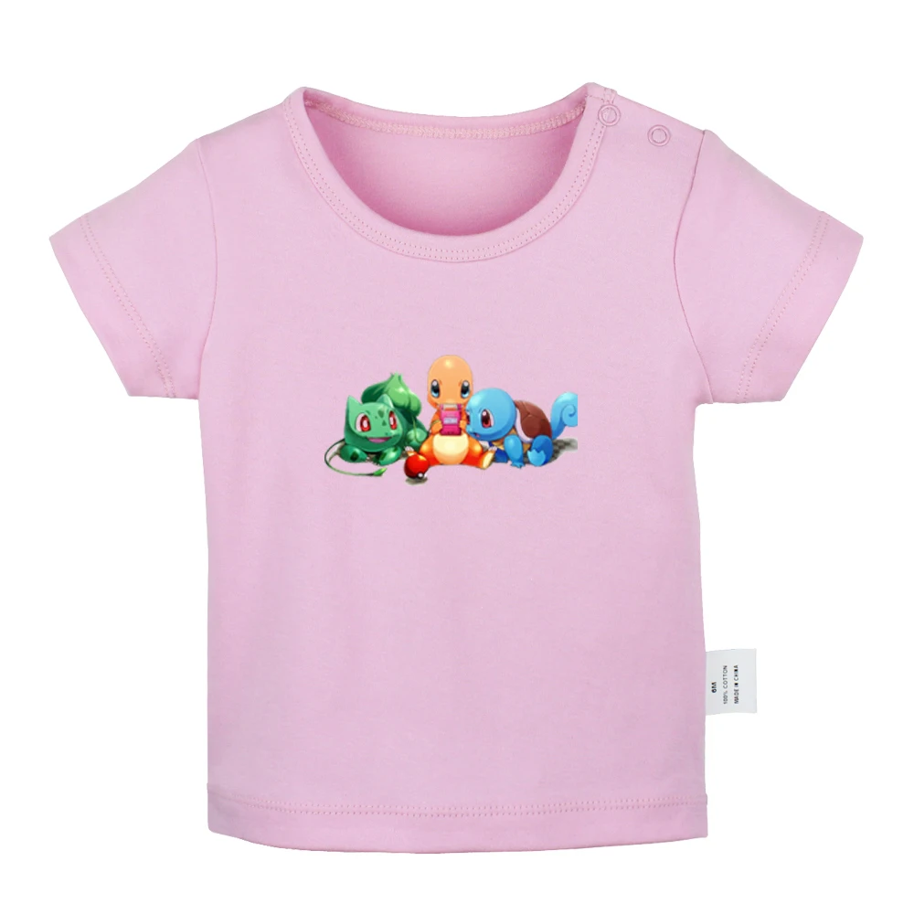 

Cute Snow White Cartoon Pokemon Crazy Princess Ariel Newborn Baby T-shirts Toddler Graphic Solid color Short sleeve Tee Tops