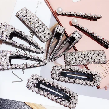 

Small fresh Rhinestone zircon Hair Barrette Hair Clip Hairpin Girls Shining Crystal Hair Accessories Women Headdress Wholesale