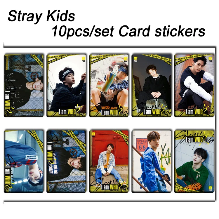

10pcs/set Stray kids KPOP photo cards stickers album sticky adshesive kpop Stray kids lomo card photocard sticker SKD00702