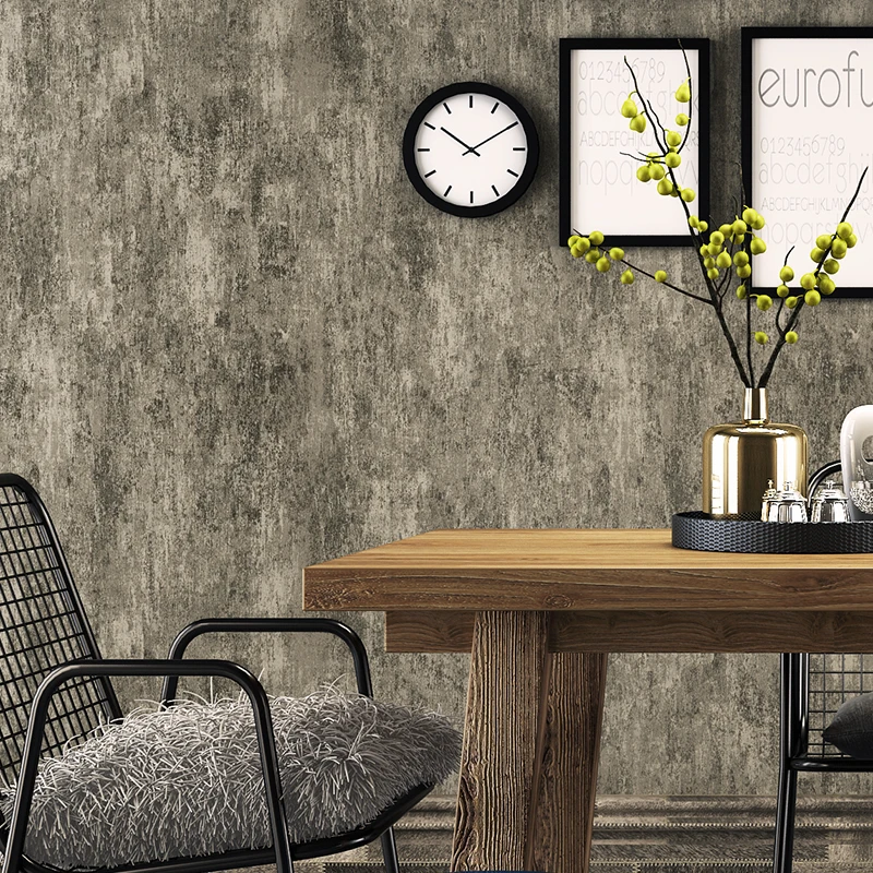 

American Country Retro Solid Color Wallpaper Cement Pattern Non-woven Wallpaper For Walls Living Room Wall Covering Home Decor